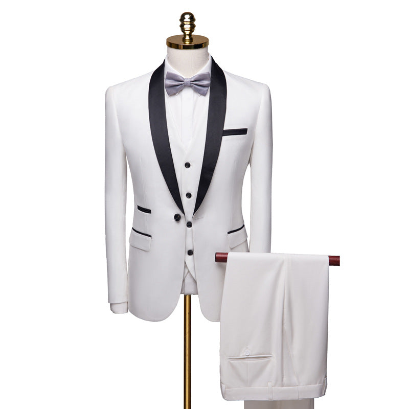 Men's 3-Piece Business Suit Set – Wedding & Formal Wear (8 Colors, S–6XL)