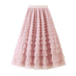 Cake Skirt Women's White Gauze long Layered tulle Skirt