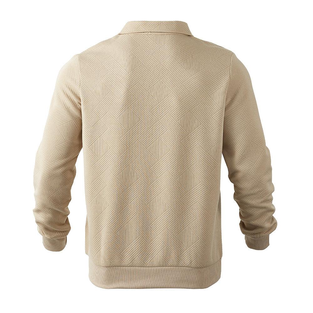 Half Zipper Sweatshirt – Stylish Jacquard Pullover for Youth