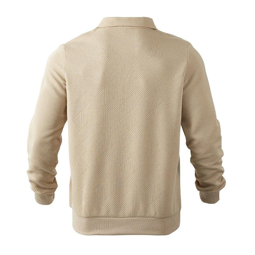 Half Zipper Sweatshirt – Stylish Jacquard Pullover for Youth