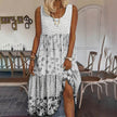 Casual Summer Boho Dress Floral Sleeveless Midi Dress