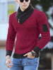 coofandy turtleneck - Independent Station Casual Slim Knit Pullover Long-sleeved Scarf Collar Sweater Men's