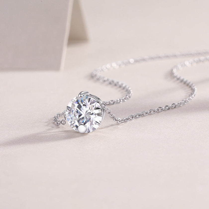 Simple Pleasure - Top-quality Moissanite Fashionable Light Luxury Jewelry Pendant Necklace S925 Silver Plated Platinum
