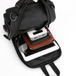 Men's Multifunction Nylon Backpack Crossbody Shoulder Bag with USB Charging Port