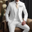 Elegant Business Banquet Suit Set for Men – 3-Piece Slim Fit Formal Suit (Jacket, Vest & Pants)