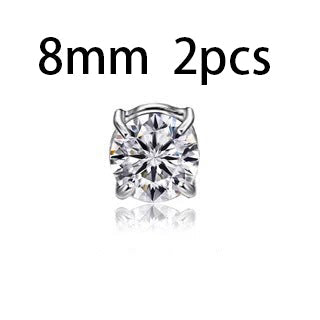 Unisex Zircon Magnetic Ear Clip – No Piercing Rhinestone Stud Earring in 6mm & 8mm