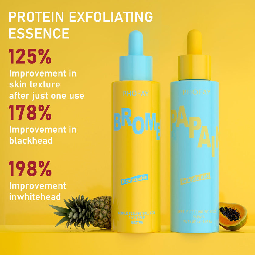 PHOFAY Gentle Peeling Solution – Papaya Enzyme AHA BHA Exfoliating Face Scrub