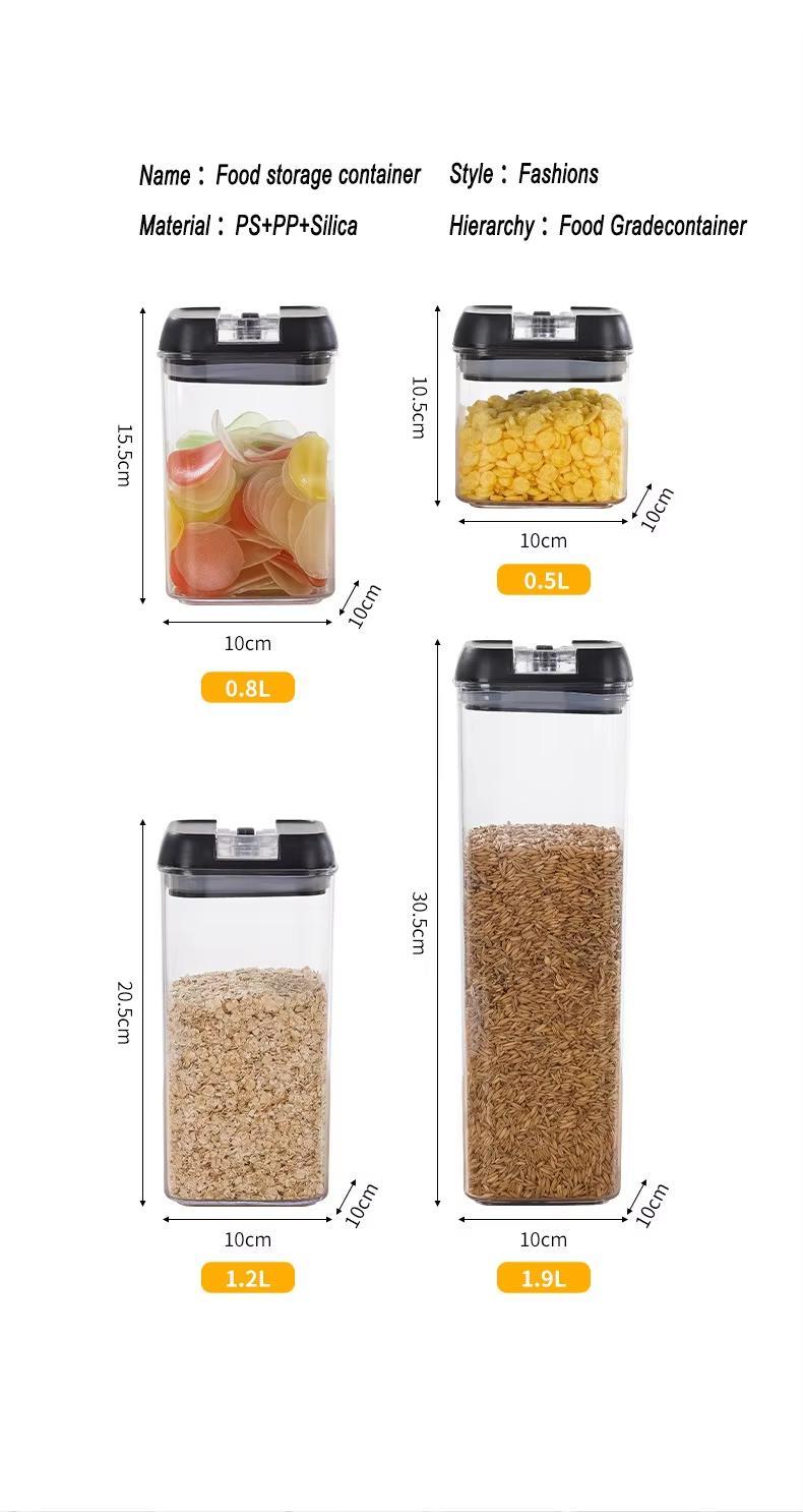 7-Piece Food Container Set – Stackable Kitchen Storage Containers with Lids (Black or White)