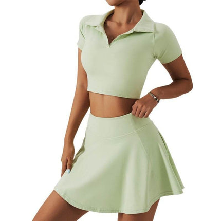 2pcs Tennis Skirt set Sports Skort Workout Exercise Outfit
