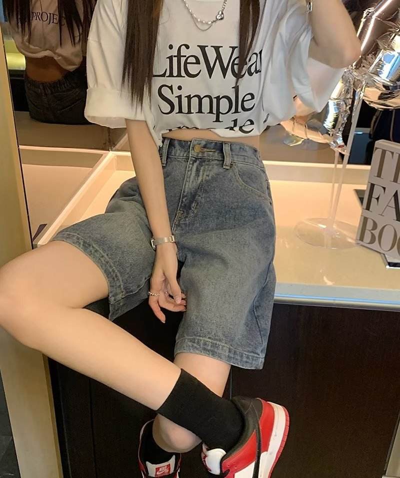 Retro Unisex Denim Jeans Short