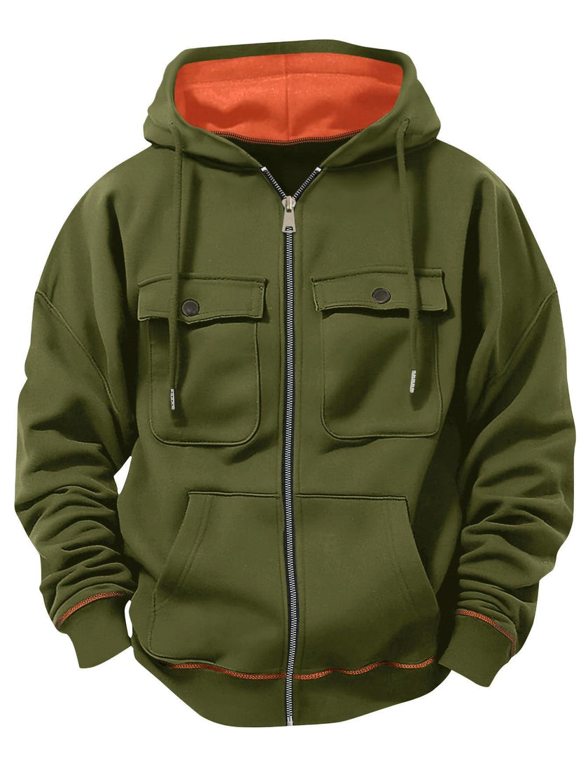 Men's Plus Size Casual Zipper Sweater