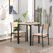Kurt 3-Piece Dining Set for Small Spaces-Natural Wood
