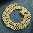 Box Buckle 14mm Bar Cuban Link Chain Bracelet and Necklace 2pcs