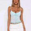 Charming Lace Camisole Top Summer Slim Gauze Backless Vest Fashion Lace-up Evening Top for Women Low Back Tops