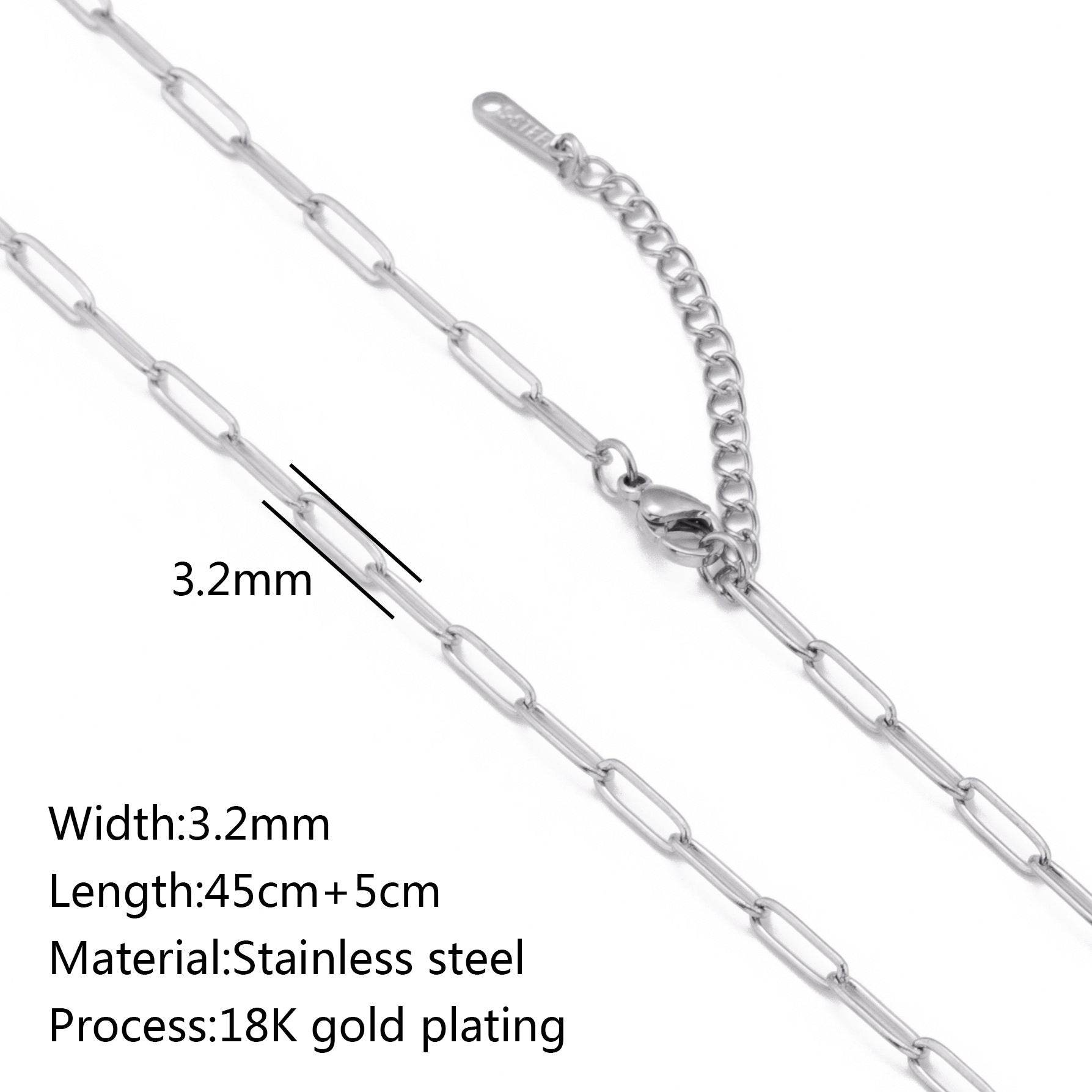Stainless Steel Vacuum Vapor Plating 18K Gold Color Protection Lip Chain Necklace