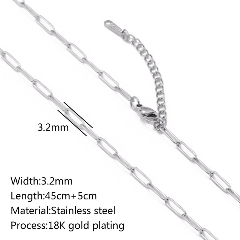 Stainless Steel Vacuum Vapor Plating 18K Gold Color Protection Lip Chain Necklace