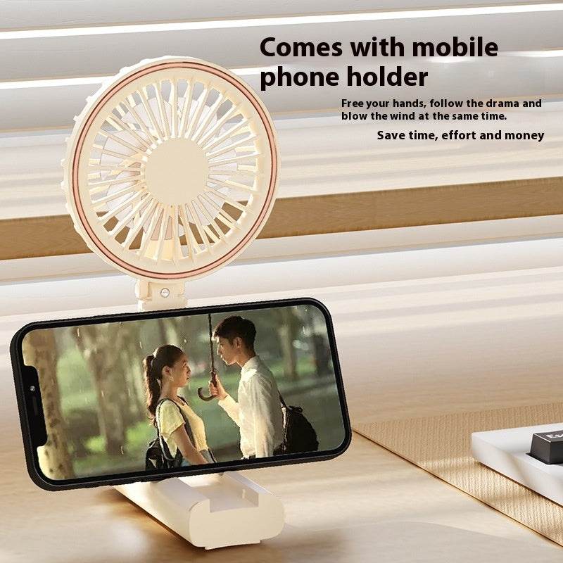 Mini Folding Digital Display Mute Refrigeration Handheld Fan