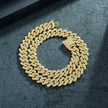 Box Buckle 14mm Bar Cuban Link Chain Bracelet and Necklace 2pcs