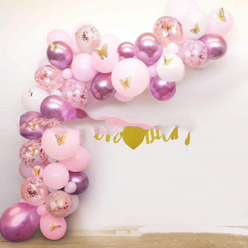 Pink Butterfly Baby Shower Balloon Decoration Set – 10-Inch Latex Balloons