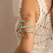 Gravel Ring Beaded Opening Bracelet – Gold Alloy Electroplated Adjustable Bangle (10 Color Styles)