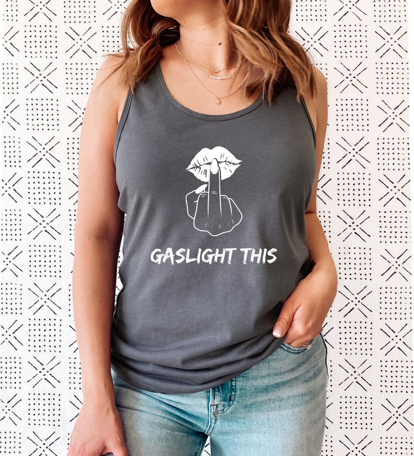Gaslight This Middle Finger Racerback Tank Top