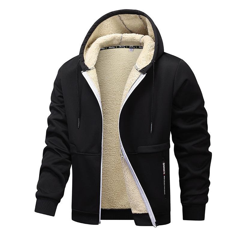 Lambswool Coat – Men’s Warm Polyester Winter Coat in Solid Colors