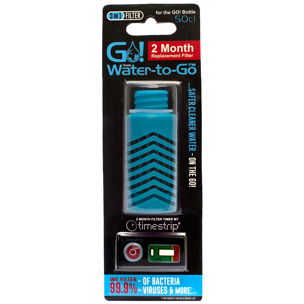 Water-to-Go Replacement Filters for 500 mL / 50 Cls Bottles | Removes Water Borne Viruses!