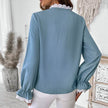 Elegant Single-breasted button Blue Shirt For Women