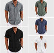 Men's Solid Color Loose Linen Short-sleeved shirt