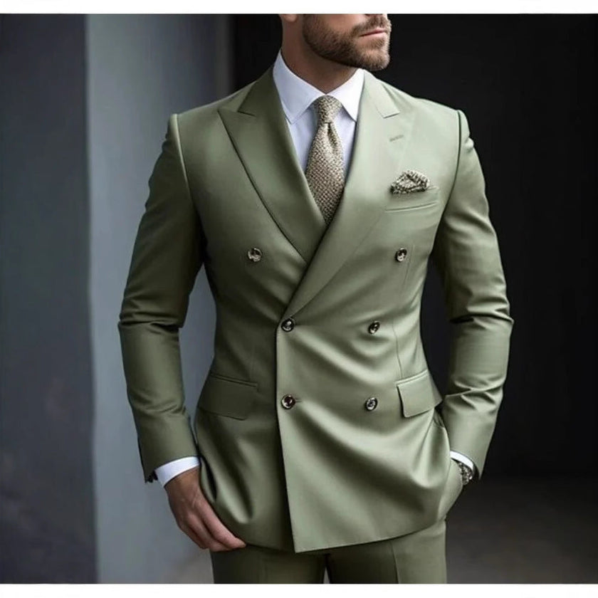 Men's British Slim Fit 2-Piece Suit Set – 17 Colors, Banquet & Wedding Formal Wear | Canada & USA (XS–5XL)