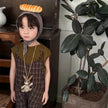 Summer Children's Plaid Overalls boy And girl Baby Unisex Mori Style Retro Jumpsuit Straight-leg Pants