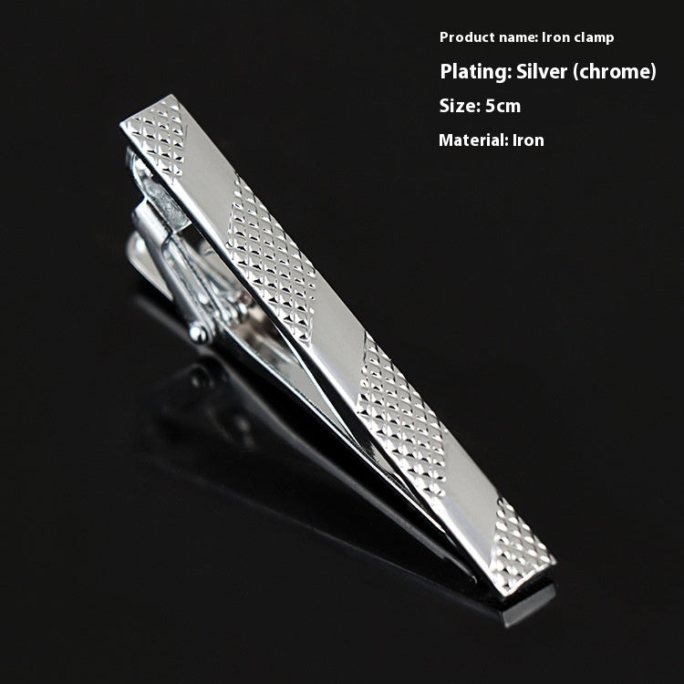 Men's Silver Electroplated Tie Clip – 25 Line Pattern Styles, 5cm Flat Head Business Tie Bar | Canada & USA
