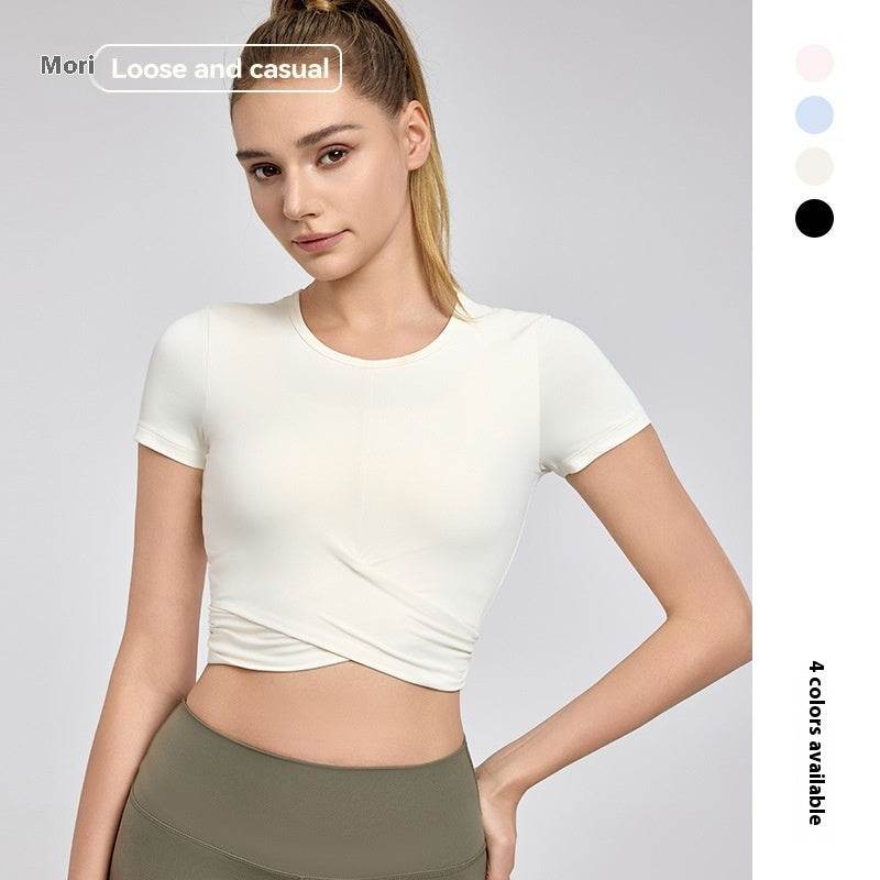 Fashion Short Sleeve Crop Workout Top for Women Yoga Crop Top