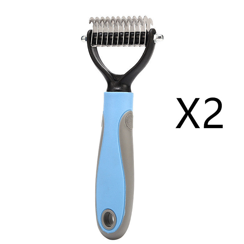Pet Dematting Comb – Stainless Steel Knot Remover for Dogs & Cats | Pink & Blue