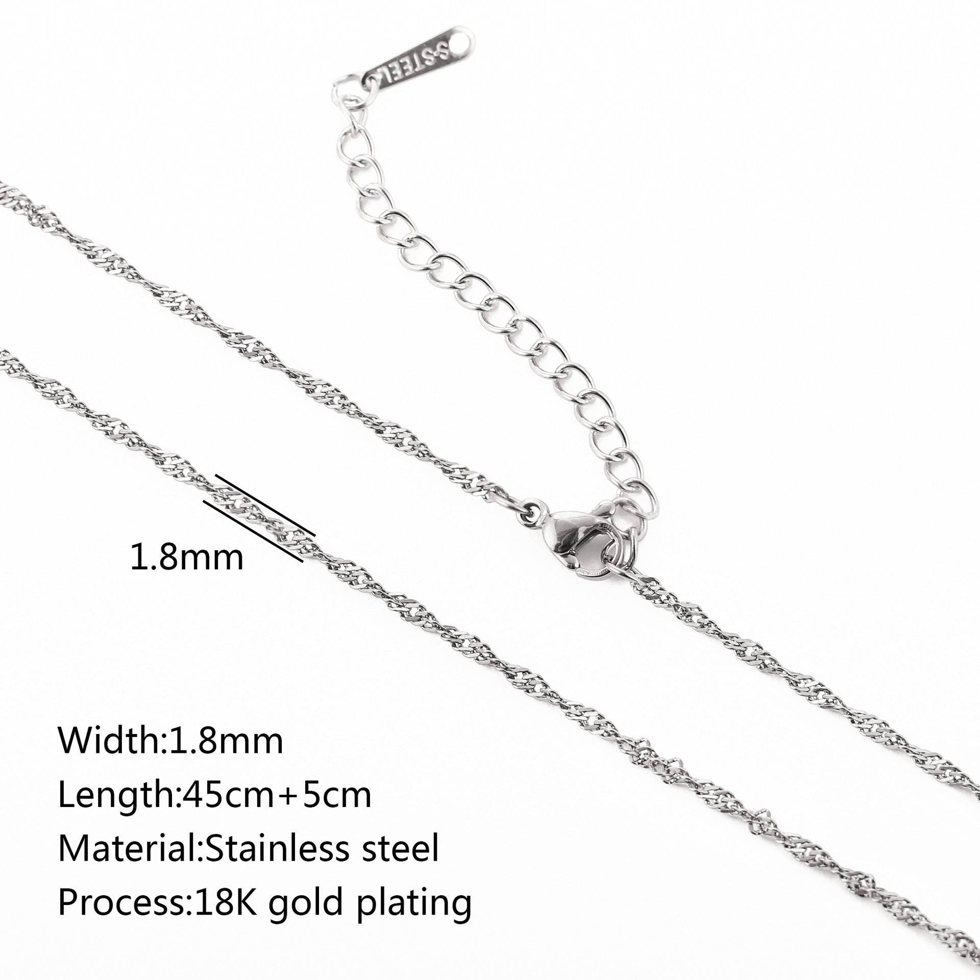 Stainless Steel Vacuum Vapor Plating 18K Gold Color Protection Lip Chain Necklace