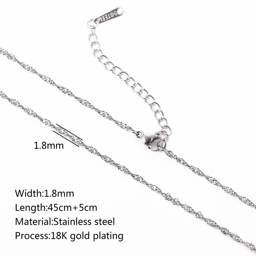 Stainless Steel Vacuum Vapor Plating 18K Gold Color Protection Lip Chain Necklace