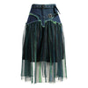 Denim Midi Skirt A Line Mid Length Street Style