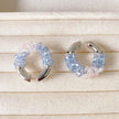 Colored Beaded Earrings Copper White Gold Plated
