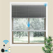 Double Layer Electric Honeycomb Curtain with Solar Charging & 15-Channel Remote, Motorized Blackout Blinds