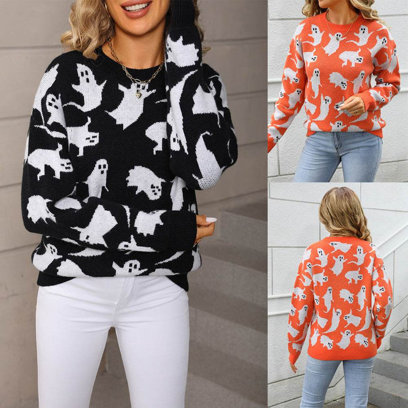Halloween Sweater Pullover Plus Size Knitwear