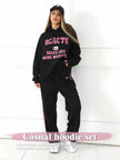 Fashion Casual joggers and hoodie set women's