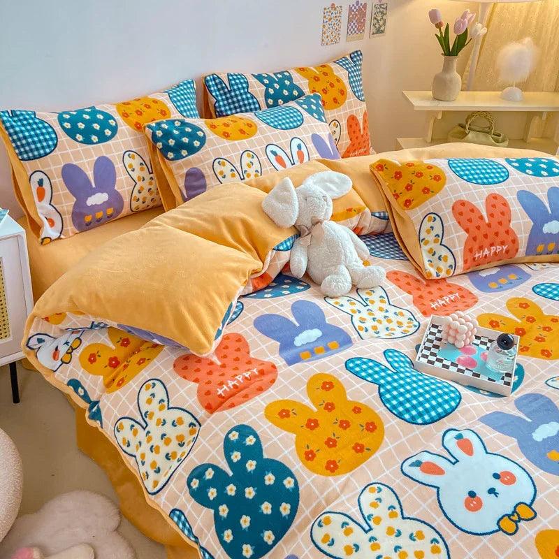 Fleece Sheets – Soft Milk Velvet Printed Bedding Sets for Winter
