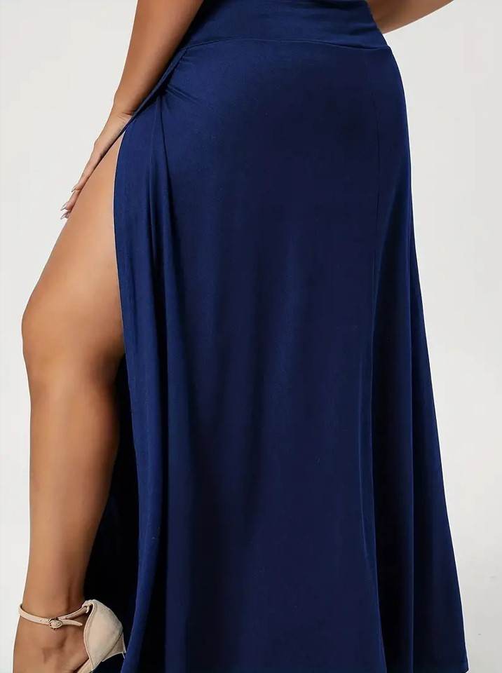 Women's High Waist Slit Solid Color Side Slit Maxi Skirt