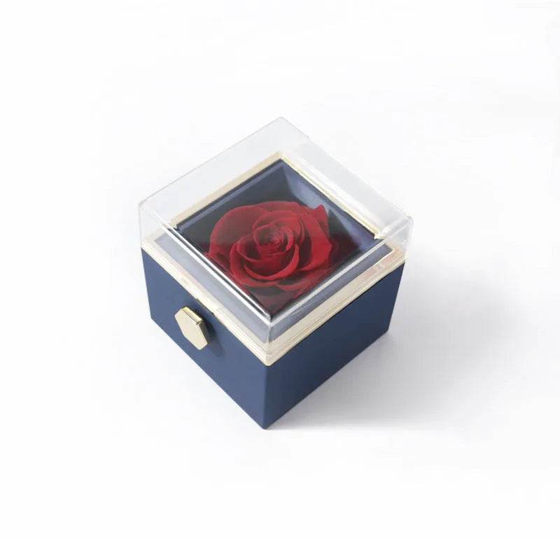 Fashion Acrylic Rotating  Valentine  Rose Jewelry gift  Box