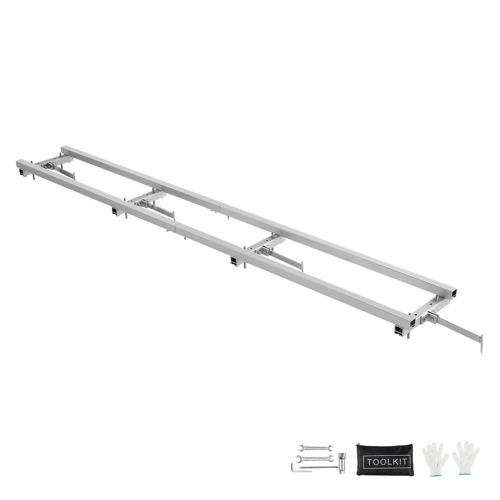 Rail Mill Guide System, 9 Ft Milling Guide, 4 Crossbar Kits Chainsaw Mill Rail Guide, Aluminum Adjustable Saw Mill Rail System Work With Chainsaw Mills For Builders And Woodworkers