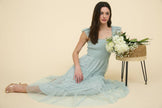 Polka Dot Chiffon Tiered Dress | Sage