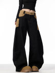 Retro Minority Design Inside-out Wear Stitching Baggy Jeans Pant For Women