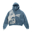 Y2K Gothic Zip-Up Hoodie – Retro Streetwear Loose Bat Sleeve Cardigan