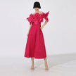 Fashion Heavy Industry Women's Three-dimensional Flower Design Dress