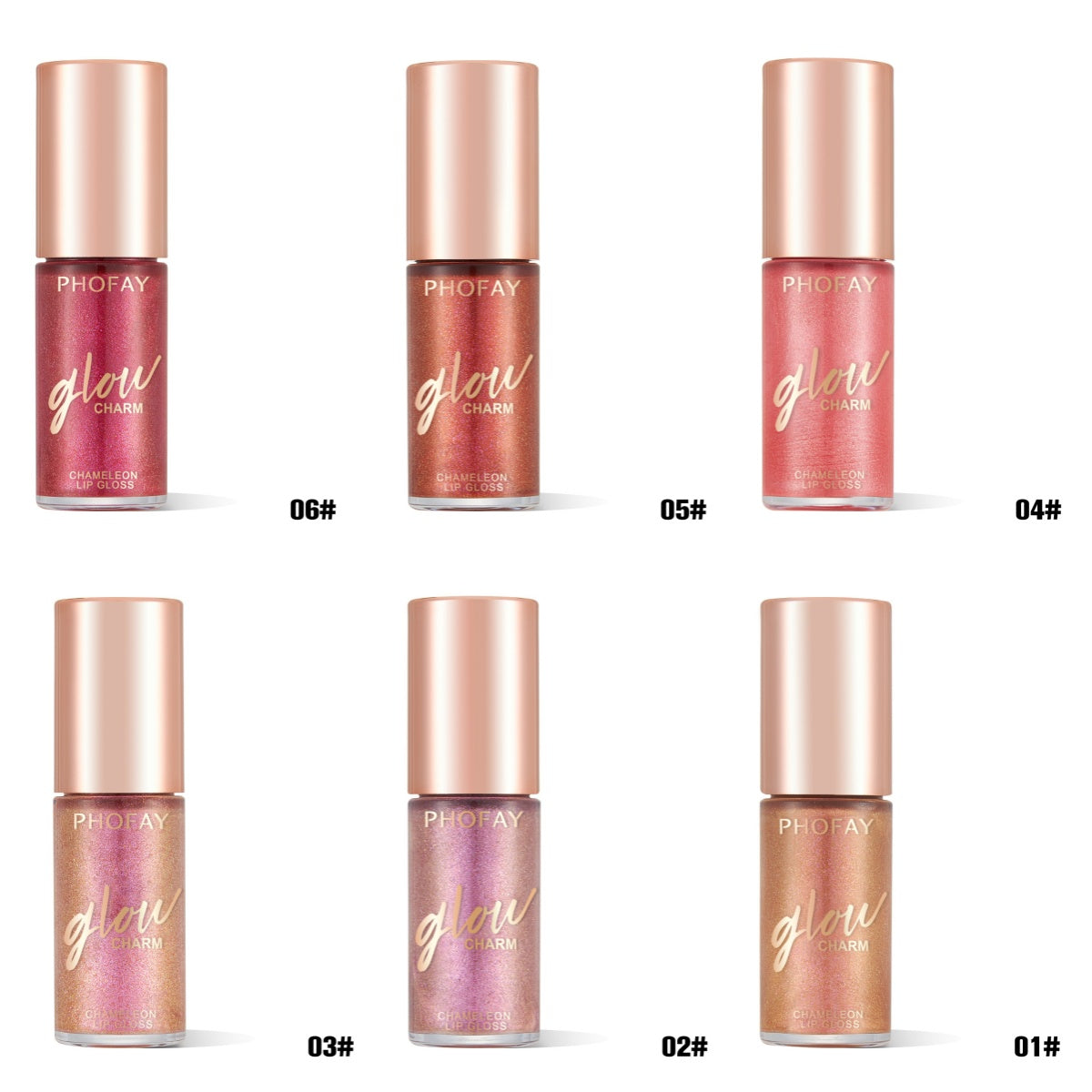PHOFAY Moisturizing Shimmer Lip Gloss – 7.5ml (6 Shades + Sets)